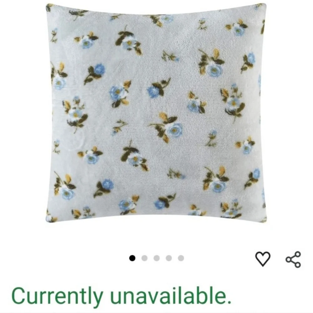 Rachel Ashwell Eleanor Floral Printed Royal Plush Shabby Chic Pillow NWT RETIRED